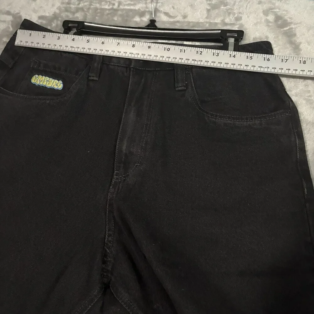 Empyre Loose Fit Baggy Denim Skate Jeans Black 32 Vintage Y2K Streetwear